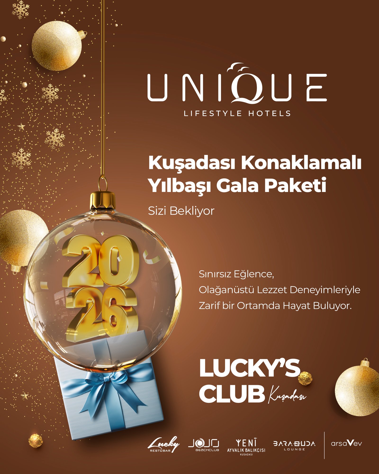 Unique Life Style Hotel Konaklama Paketli Yılbaşı Gala Yemeği ve Eğlence Programı
